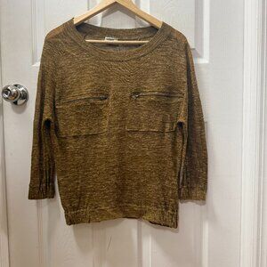 Madewell Wallace Linen Blend SHEER sweater top size XS
